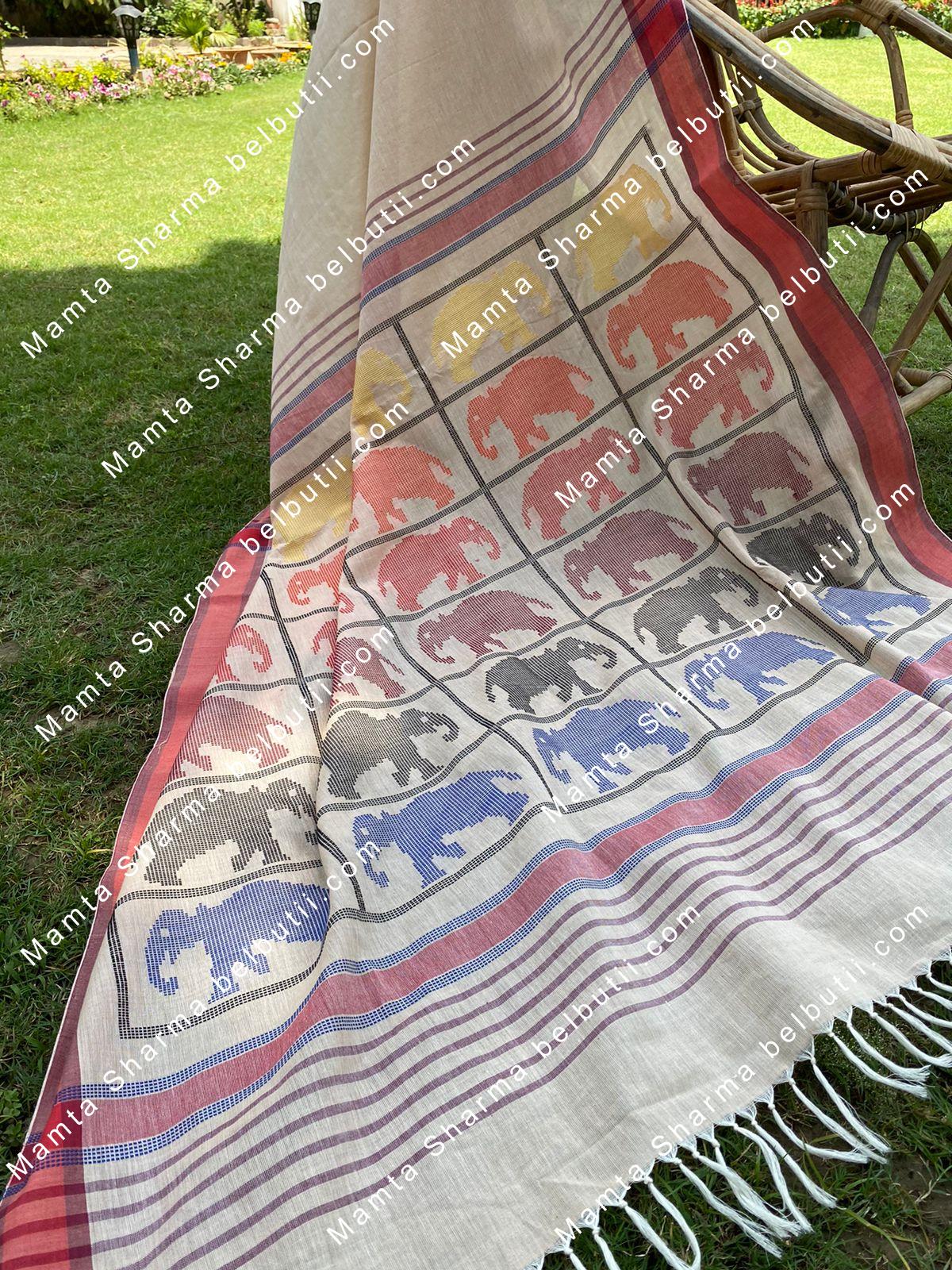 Belbutii Saree - Sr0210- ele wht