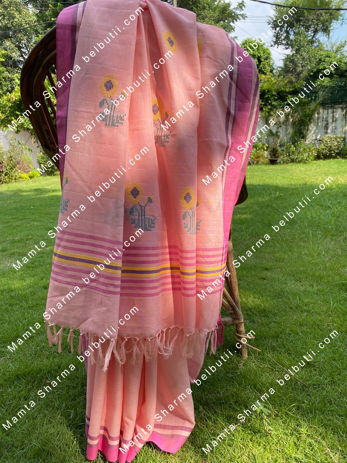 Belbutii Saree - Sr0213- pnk flw